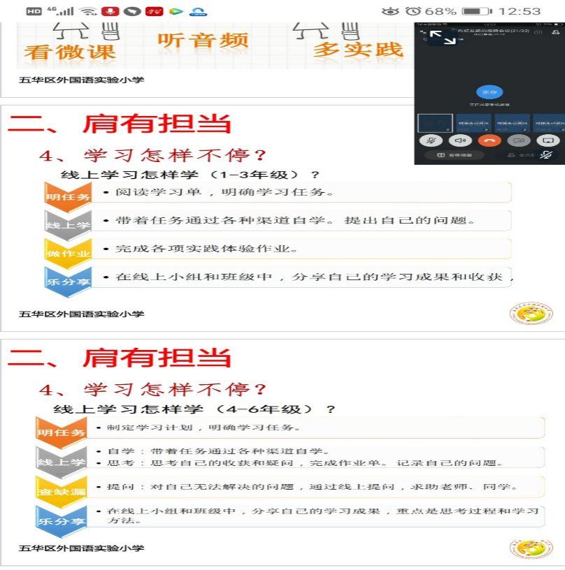 【教研简讯】线上开展工作  停课不停学 五华区外国语实验小学教师开展线上教研活动