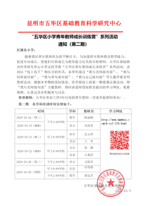 【语文学科线上培训】我与名师面对面——五华区外国语实验教师成长训练营