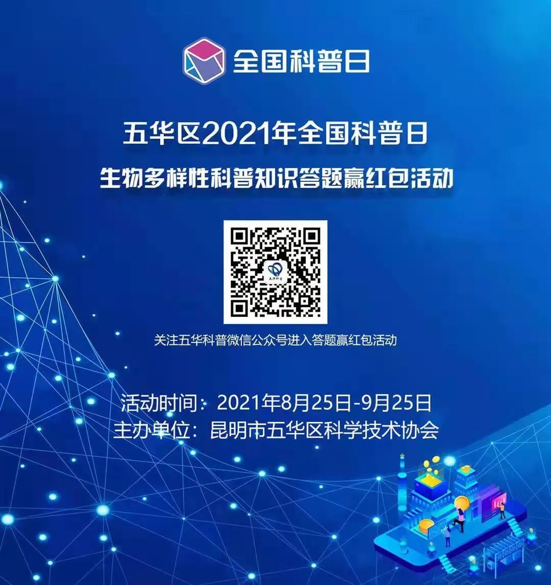 五华区2021年“全国科普日”活动 | 生物多样性知识网上云答题