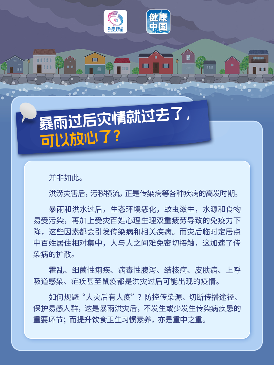 【科学辟谣】暴雨洪水过去了灾情就结束了？